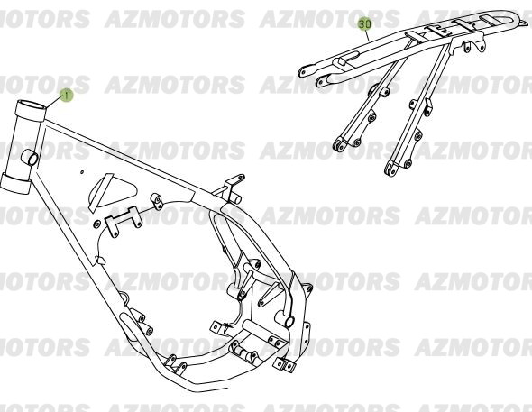 Chassis AZMOTORS PiÃ¨ces Beta RR 125 Enduro 4T EURO3 - 2008
