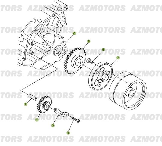 Demarrage Electrique AZMOTORS PiÃ¨ces Beta RR 125 Enduro 4T EURO3 - 2008