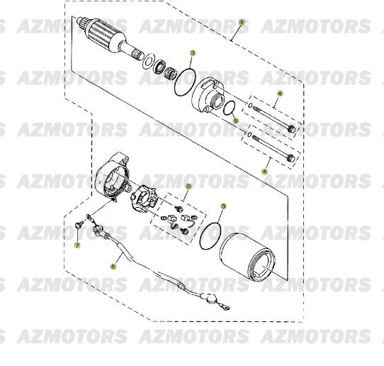 Demarrage Electrique 2 AZMOTORS PiÃ¨ces Beta RR 125 Enduro 4T EURO3 - 2008
