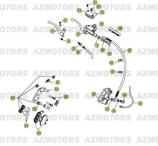 1 JEU DE PLAQUETTES DE FREIN AV SUPERMOTARD 50 pour FREIN AVANT de 125-RR-2008E3