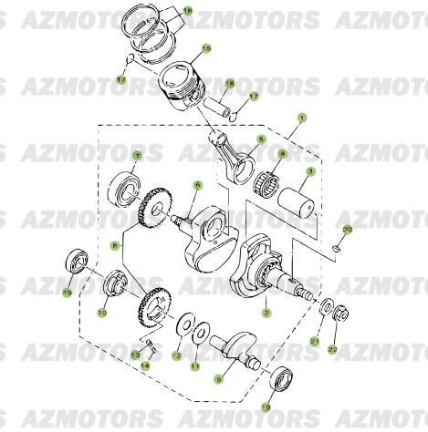 Vilebrequin Piston Contre Arbre AZMOTORS PiÃ¨ces Beta RR 125 Enduro 4T EURO3 - 2008