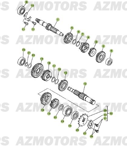 Boite A Vitesses AZMOTORS PiÃ¨ces Beta RR 125 Enduro 4T - 2009