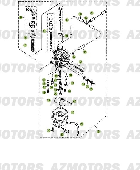 Carburateur 3 AZMOTORS PiÃ¨ces Beta RR 125 Enduro 4T - 2009