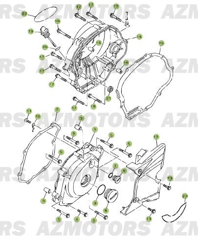 Carter 2 AZMOTORS PiÃ¨ces Beta RR 125 Enduro 4T - 2009