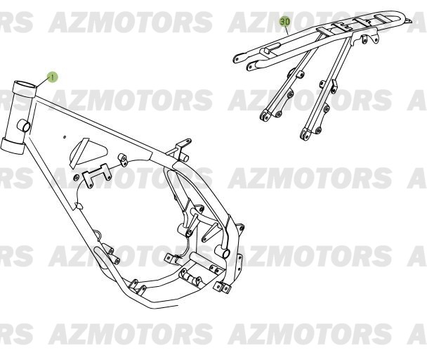 Chassis AZMOTORS PiÃ¨ces Beta RR 125 Enduro 4T - 2009
