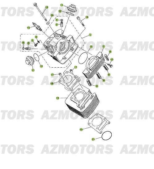 Cylindre   Culasse   Distribution AZMOTORS PiÃ¨ces Beta RR 125 Enduro 4T - 2009