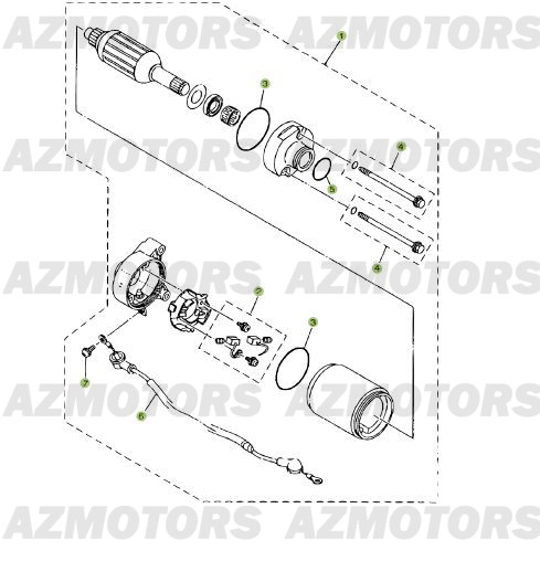 Demarrage Electrique 2 AZMOTORS PiÃ¨ces Beta RR 125 Enduro 4T - 2009