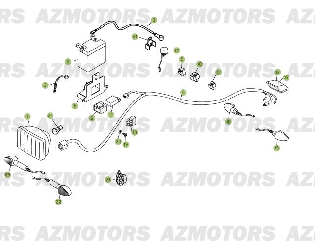 Installation Electrique AZMOTORS PiÃ¨ces Beta RR 125 Enduro 4T - 2009