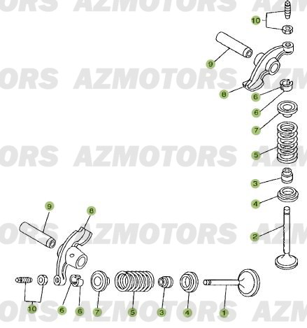 Cylindre   Culasse   Distribution 2 AZMOTORS PiÃ¨ces Beta RR 125 Enduro 4T - 2012/2010 CHASSIS 001052 Ã  001140