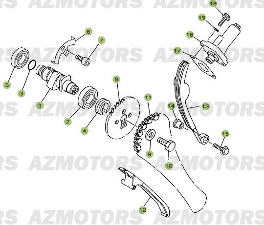 Cylindre   Culasse   Distribution 3 AZMOTORS PiÃ¨ces Beta RR 125 Enduro 4T - 2012/2010 CHASSIS 001052 Ã  001140