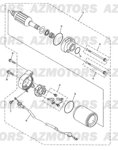 Demarrage Electrique 2 AZMOTORS PiÃ¨ces Beta RR 125 Enduro 4T - 2012/2010 CHASSIS 001052 Ã  001140