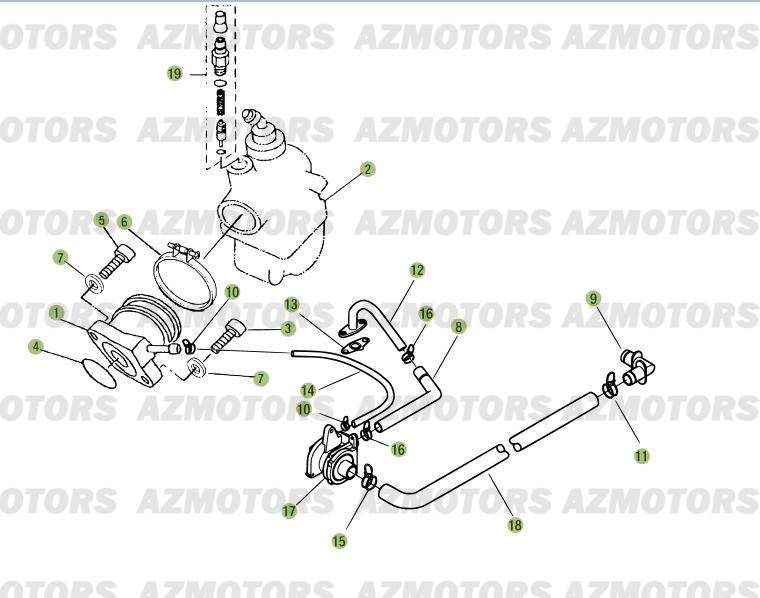Carburateur AZMOTORS PiÃ¨ces Beta RR 125 Enduro 4T - 2012/2010 CHASSIS 001141 Ã  999999 
