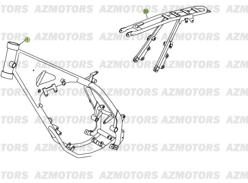Chassis AZMOTORS PiÃ¨ces Beta RR 125 Enduro 4T - 2012/2010 CHASSIS 001141 Ã  999999 