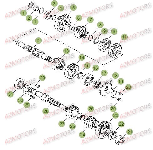 Boite A Vitesses AZMOTORS PiÃ¨ces Beta RR 125 LC Enduro 4T - 2015