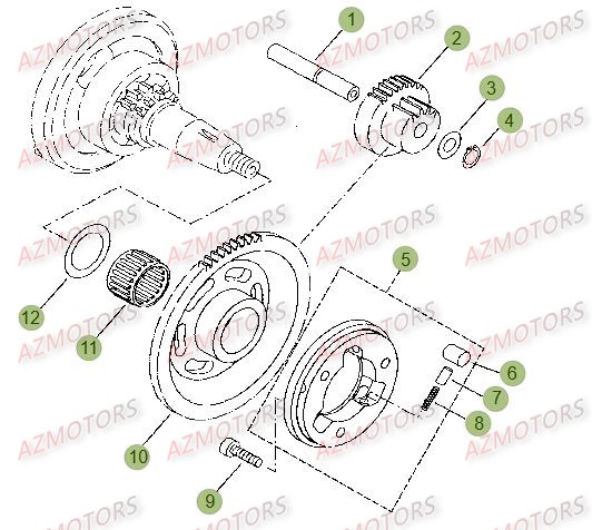 Demarreur Electrique 2 AZMOTORS PiÃ¨ces Beta RR 125 LC Enduro 4T - 2015