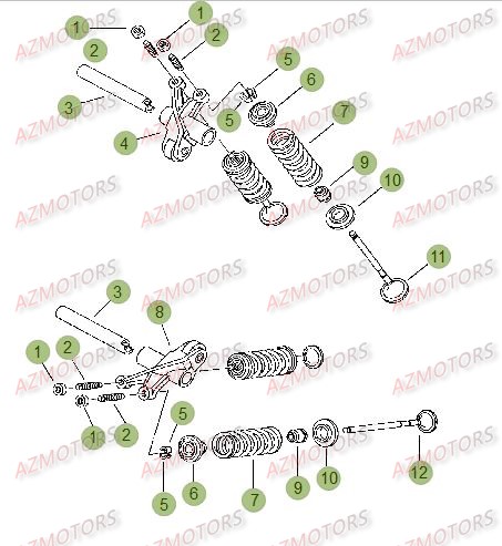 Soupapes AZMOTORS PiÃ¨ces Beta RR 125 LC Enduro 4T - 2015