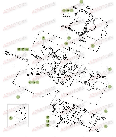 Culasse AZMOTORS PiÃ¨ces Beta RR 125 LC Enduro 4T - 2017