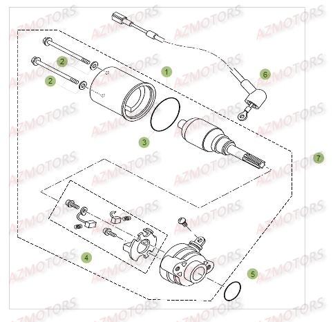 Demarreur AZMOTORS PiÃ¨ces Beta RR 125 LC Enduro 4T - 2017