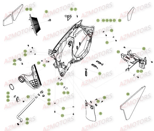 Filtre A Air AZMOTORS PiÃ¨ces Beta RR 125 LC Enduro 4T - 2017