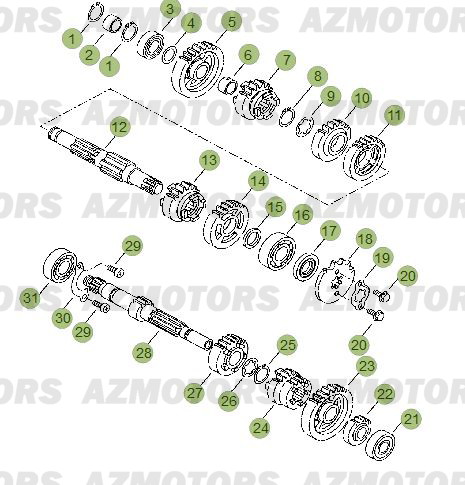 Boite A Vitesses AZMOTORS PiÃ¨ces Beta RR 125 LC Enduro 4T - 2013