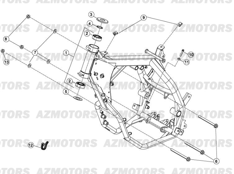 Chassis AZMOTORS PiÃ¨ces Beta RR 125 LC Enduro 4T - 2013