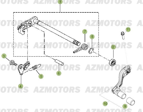 Commandes De Boite A Vitesses 2 AZMOTORS PiÃ¨ces Beta RR 125 LC Enduro 4T - 2013
