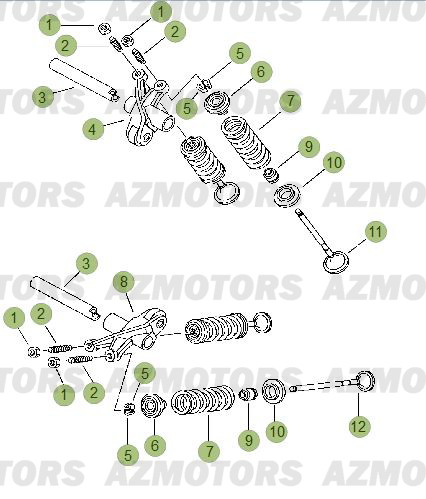 Cylindre   Culasse   Distribution 2 AZMOTORS PiÃ¨ces Beta RR 125 LC Enduro 4T - 2013