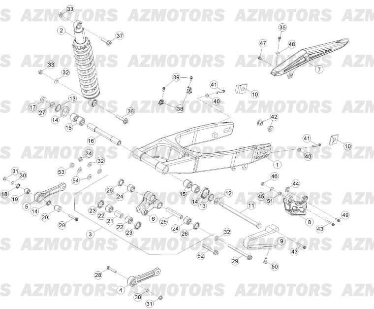 Fourche Arriere   Suspension Ar AZMOTORS PiÃ¨ces Beta RR 125 LC Enduro 4T - 2013