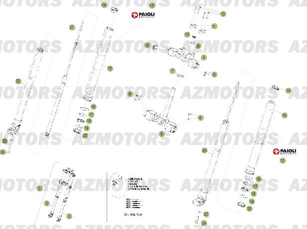 Fourche AZMOTORS PiÃ¨ces Beta RR 125 LC Enduro 4T - 2013