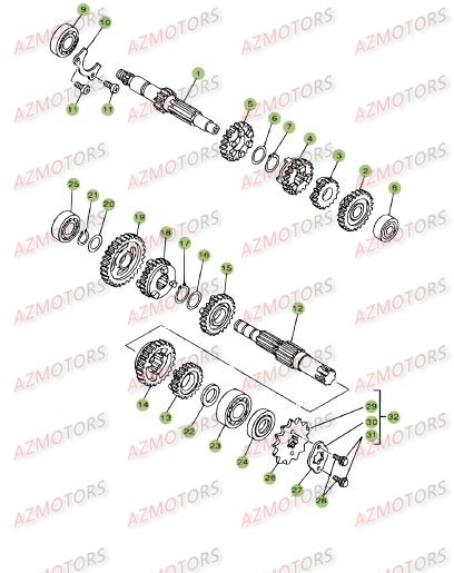Boite A Vitesses AZMOTORS PiÃ¨ces BETA RR 125 SM 4T - [2007]
