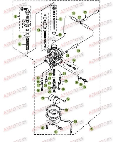 Carburateur.3 AZMOTORS PiÃ¨ces BETA RR 125 SM 4T - [2007]
