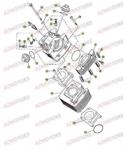 Cylindre   Culasse   Distribution.1 AZMOTORS PiÃ¨ces BETA RR 125 SM 4T - [2007]

