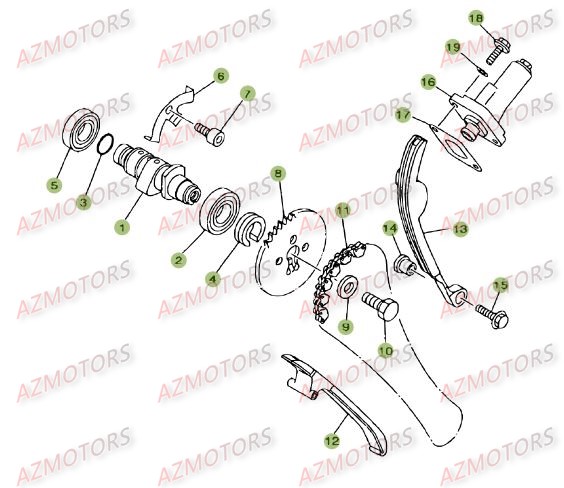 Cylindre   Culasse   Distribution.3 AZMOTORS PiÃ¨ces BETA RR 125 SM 4T - [2007]
