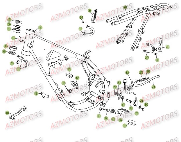 Accessoires Du Chassis AZMOTORS PiÃ¨ces BETA RR 125 SM 4T - [2008]
