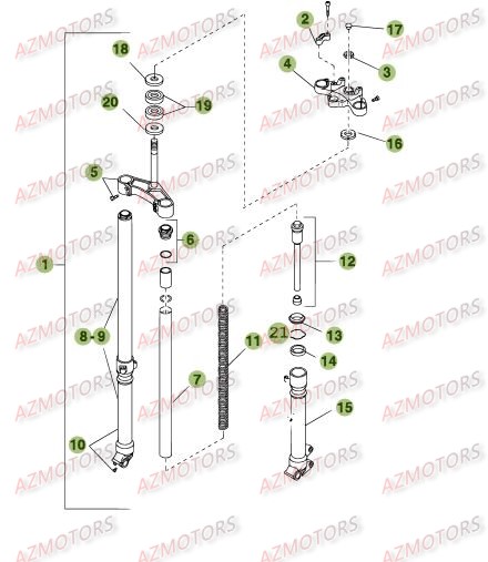 Fourche AZMOTORS PiÃ¨ces BETA RR 125 SM 4T - [2008]
