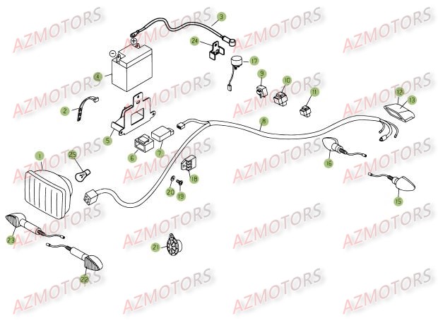 Installation Electrique AZMOTORS PiÃ¨ces BETA RR 125 SM 4T - [2008]
