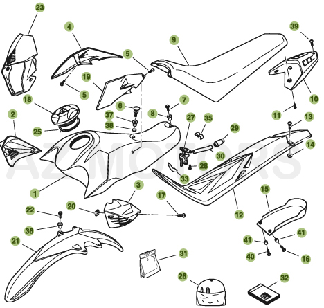 Carenages Reservoir Selle AZMOTORS PiÃ¨ces BETA URBAN 125 4T - [2008-2011]
