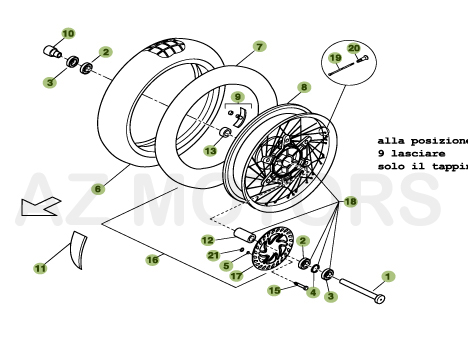 Roue Avant AZMOTORS PiÃ¨ces BETA URBAN 125 4T - [2008-2011]