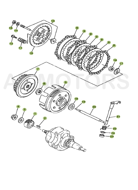 Transmission Embrayage AZMOTORS PiÃ¨ces BETA URBAN 125 4T - [2008-2011]