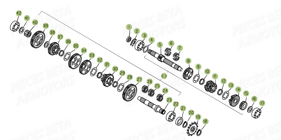 Boite A Vitesse AZMOTORS PiÃ¨ces BETA EVO 2T -125CC- FACTORY - (2015)