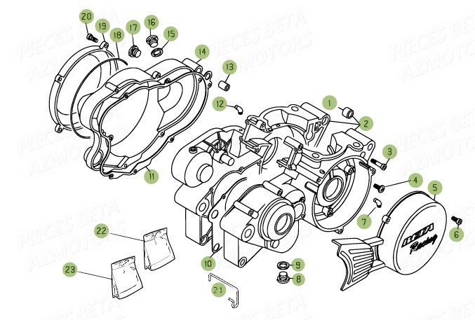 Carter Embrayage AZMOTORS PiÃ¨ces BETA EVO 2T -125CC- FACTORY - (2015)