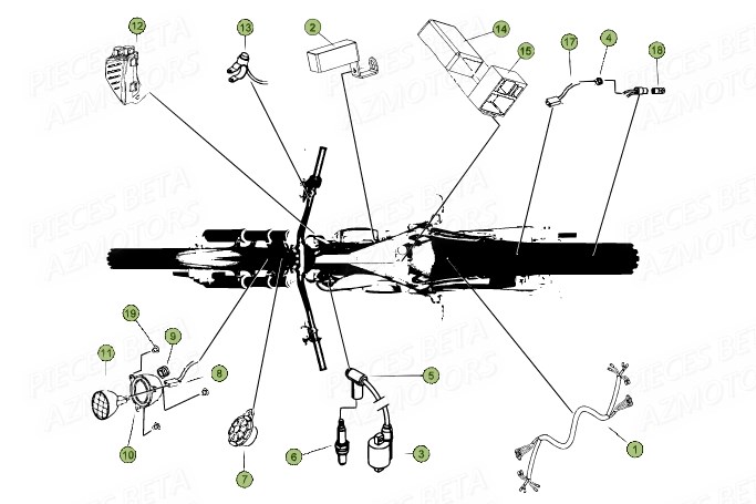 Systeme Electrique AZMOTORS PiÃ¨ces BETA EVO 2T -125CC- FACTORY - (2015)