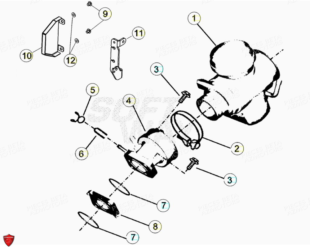 Carburateur AZMOTORS PiÃ¨ces Beta ENDURO RR 125 4T LC CBS - 2018