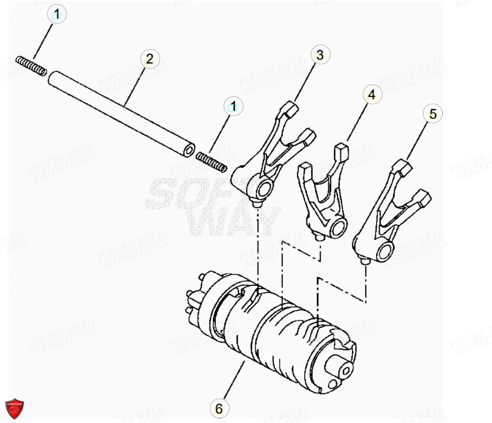 Commande Boite A Vitesses AZMOTORS PiÃ¨ces Beta ENDURO RR 125 4T LC CBS - 2018