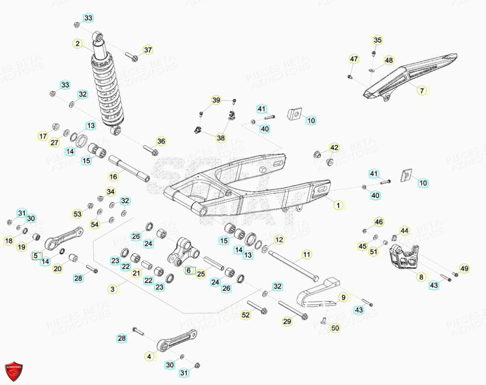 Fouche Arriere Suspension Arriere AZMOTORS PiÃ¨ces Beta ENDURO RR 125 4T LC CBS - 2018