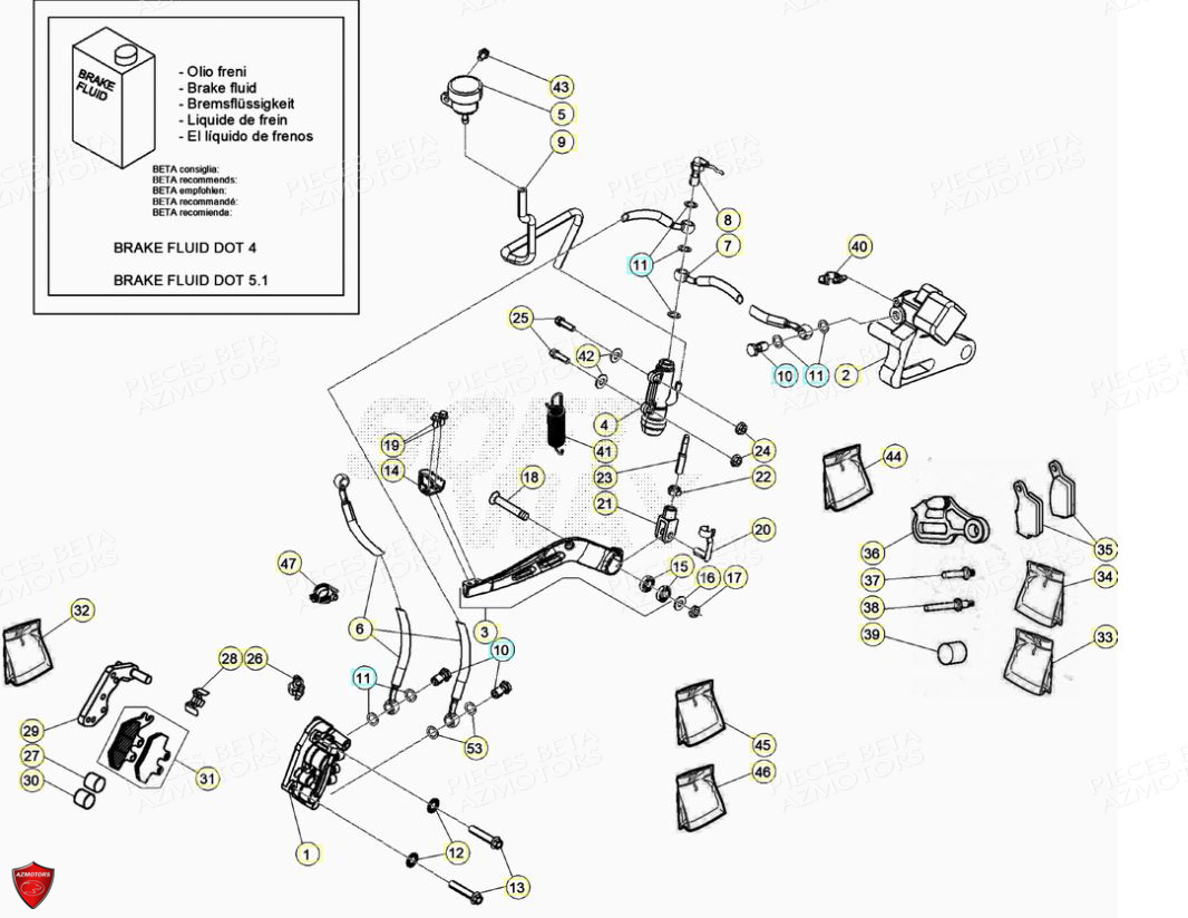 PASTILLES PINCE 25.03067/73 - BETA pour FREINS de 125 RR 4T LC MY18 CBS