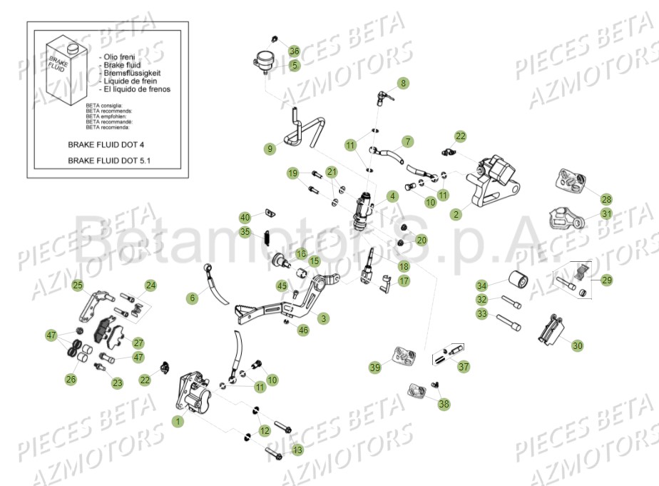 PASTILLES PINCE 25.03067/73 - BETA pour FREINS de 125 RR AC MY16