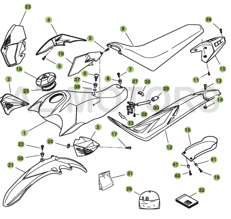 Carenages Reservoir Selle AZMOTORS PiÃ¨ces BETA URBAN 200 4T - [2008-2011]