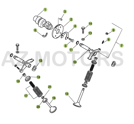 Cylindre Culasse Distribution 2 AZMOTORS PiÃ¨ces BETA URBAN 200 4T - [2008-2011]