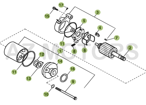 Demarrage Electrique AZMOTORS PiÃ¨ces BETA URBAN 200 4T - [2008-2011]